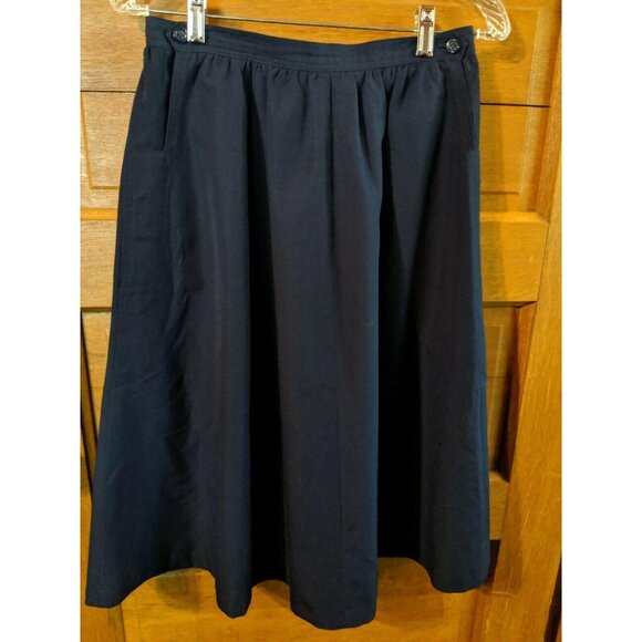 Domino Dresses & Skirts - Domino Navy Blue Skirt Size 10 Modest Womens Front Slit Lined